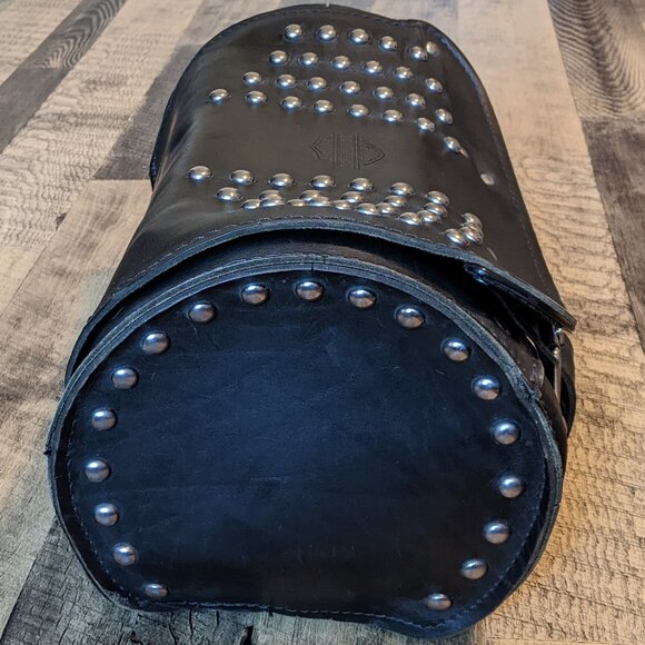 Harley Davidson Heritage Softail Leather Touring Bag Black Saddlebag - Picture 8 of 14